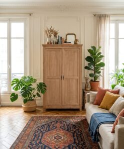 Armoire Parisienne en bois brut décapé Epoque XXème – Image 5