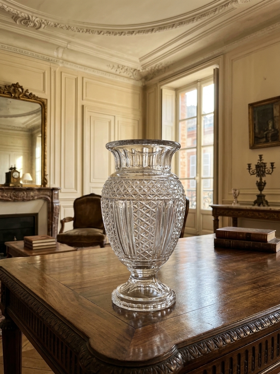 Vase Cristal St Louis balustre sur piedouche – Image 3
