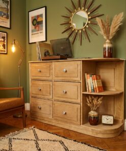 Meuble Commode en bois brut décapé – Image 6