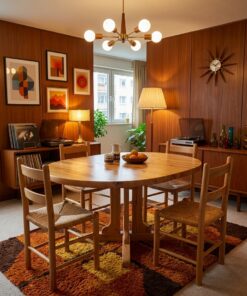 Ensemble NC SWEDEN Table Ovale et quatre Chaises Vintage Style Scandinave – Image 12
