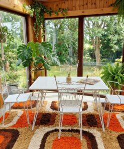 Salon de jardin vintage 60/70 en fer forgé - métal perforé – Image 7