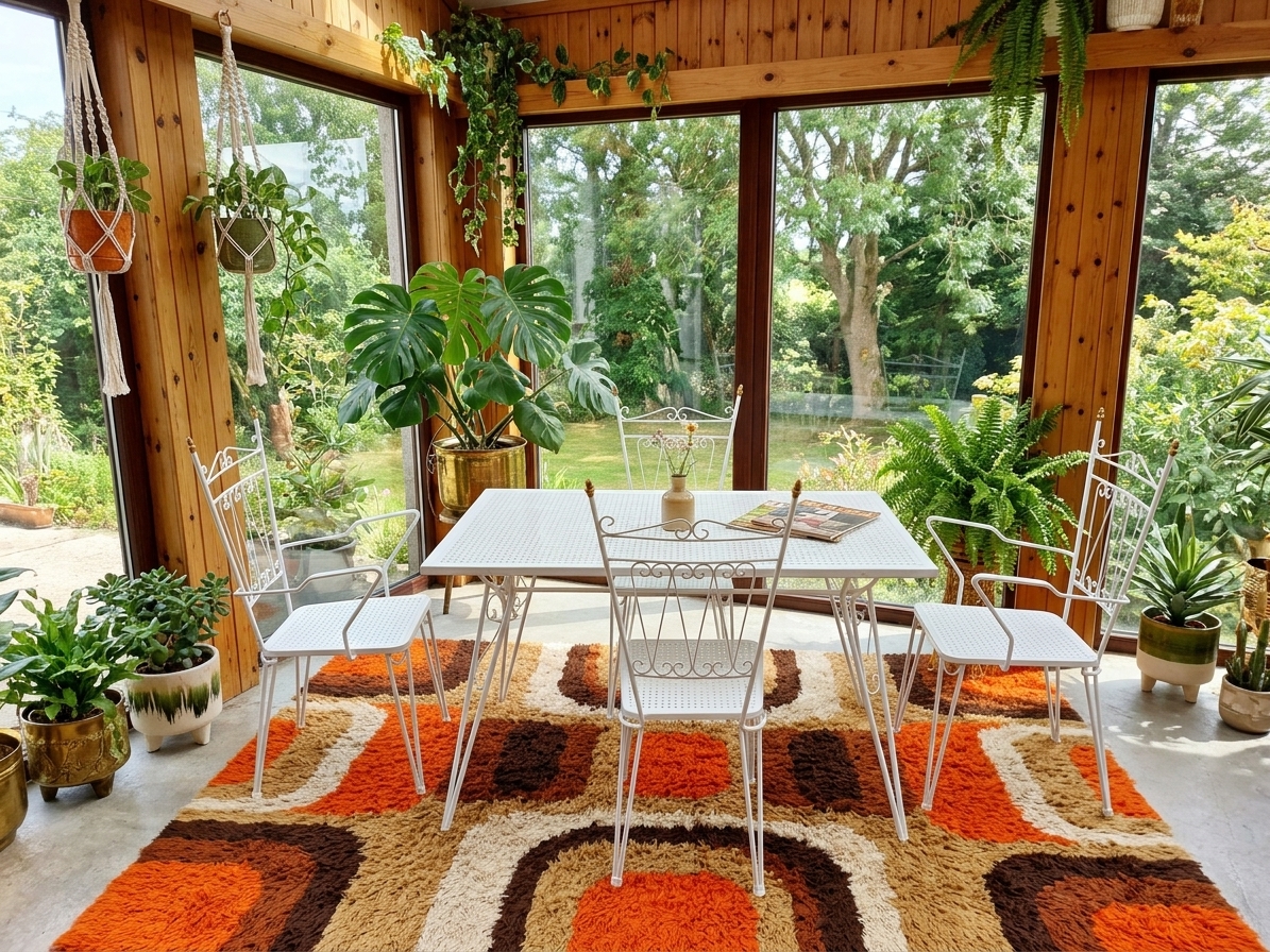Salon de jardin vintage 60/70 en fer forgé - métal perforé – Image 7