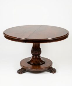 Table Anglaise ronde de Style Victorien Acajou piètement central - deux allonges – Image 5